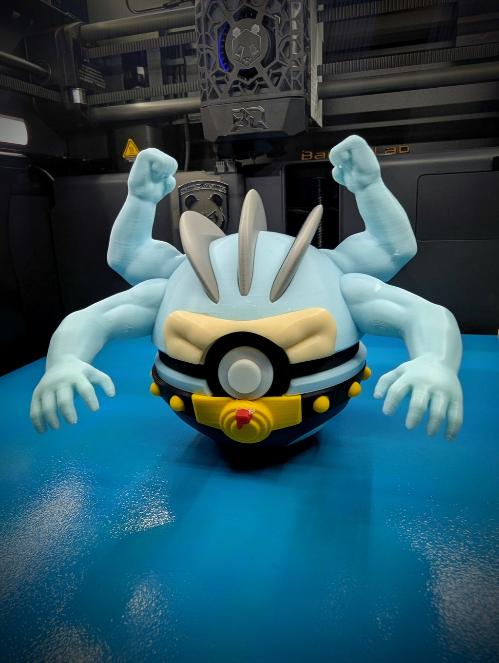 Machamp Pokéball Display Model – 3D Printed Collectible Figure