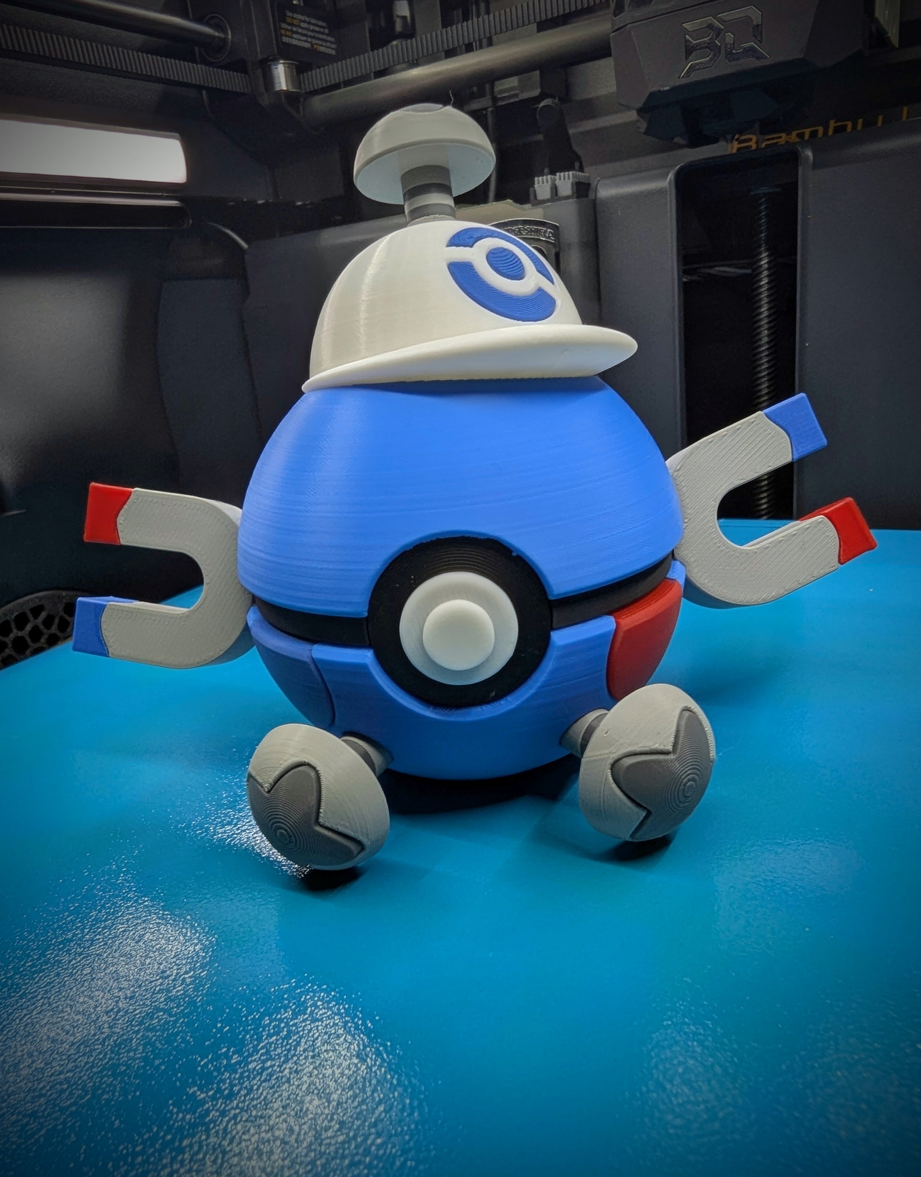 Magnemite Ditto Pokéball Display Model – 3D Printed Collectible Figure
