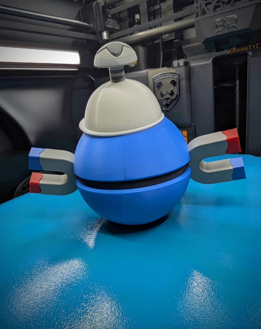 Magnemite Ditto Pokéball Display Model – 3D Printed Collectible Figure