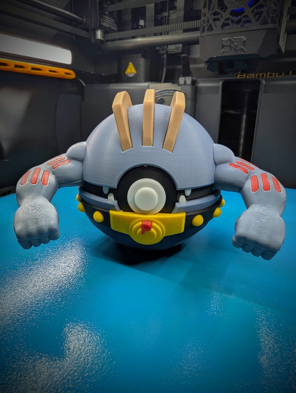 Machoke Pokéball Display Model – 3D Printed Collectible Figure