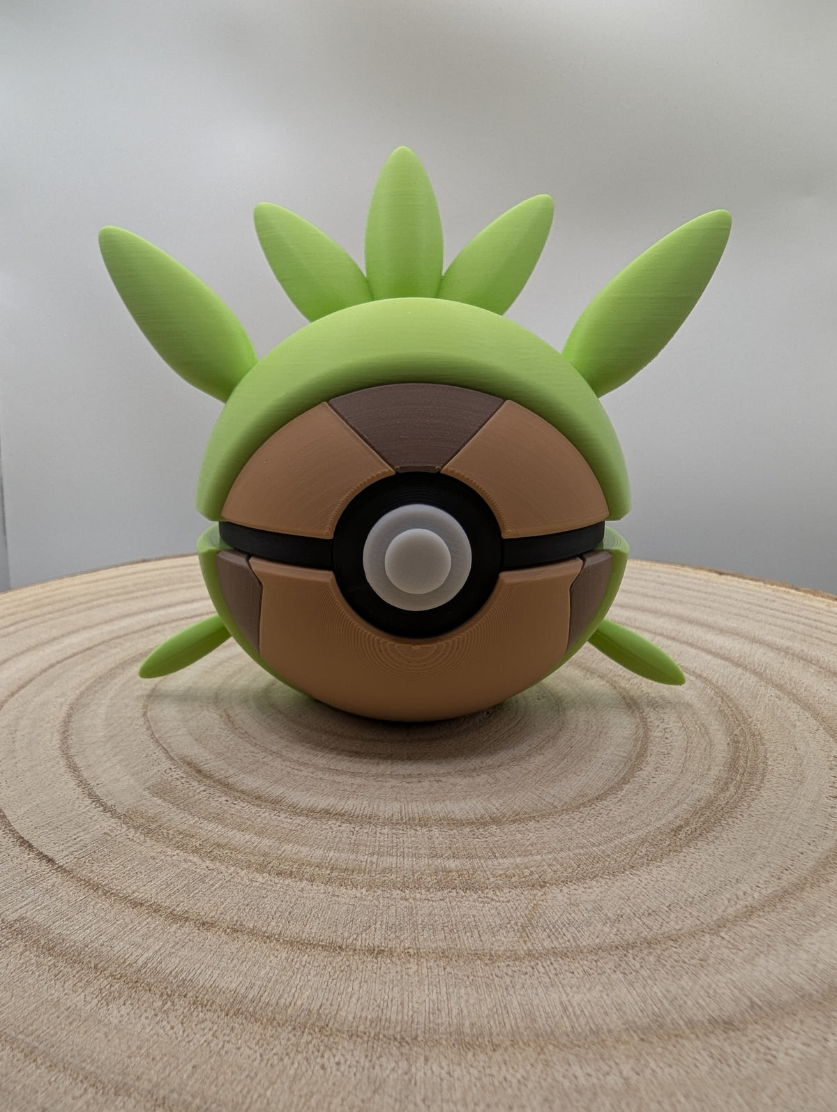 Chespin Pokéball Display Model – 3D Printed Collectible Figure