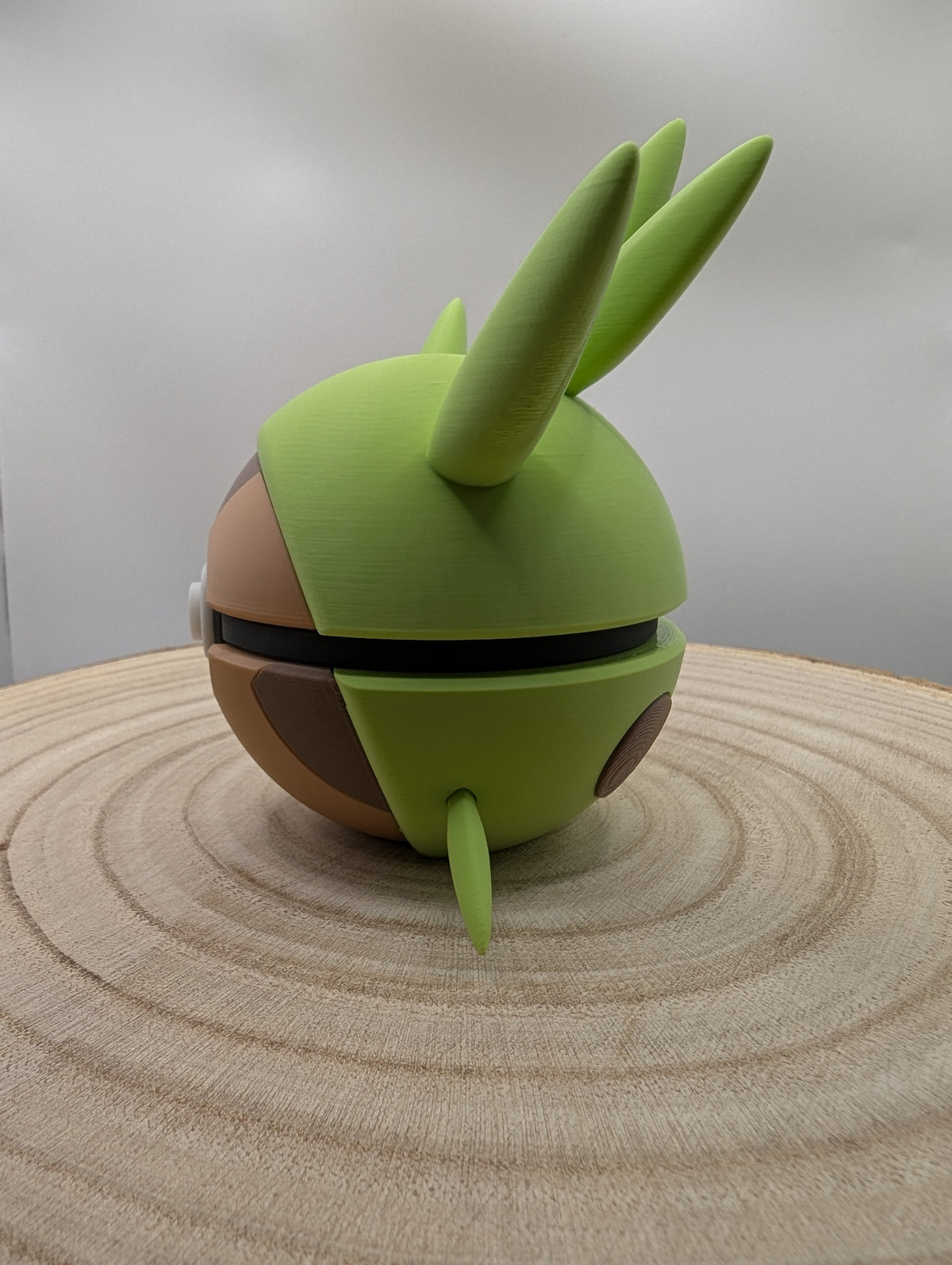 Chespin Pokéball Display Model – 3D Printed Collectible Figure