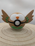 Rowlet Pokéball Display Model – 3D Printed Collectible Figure
