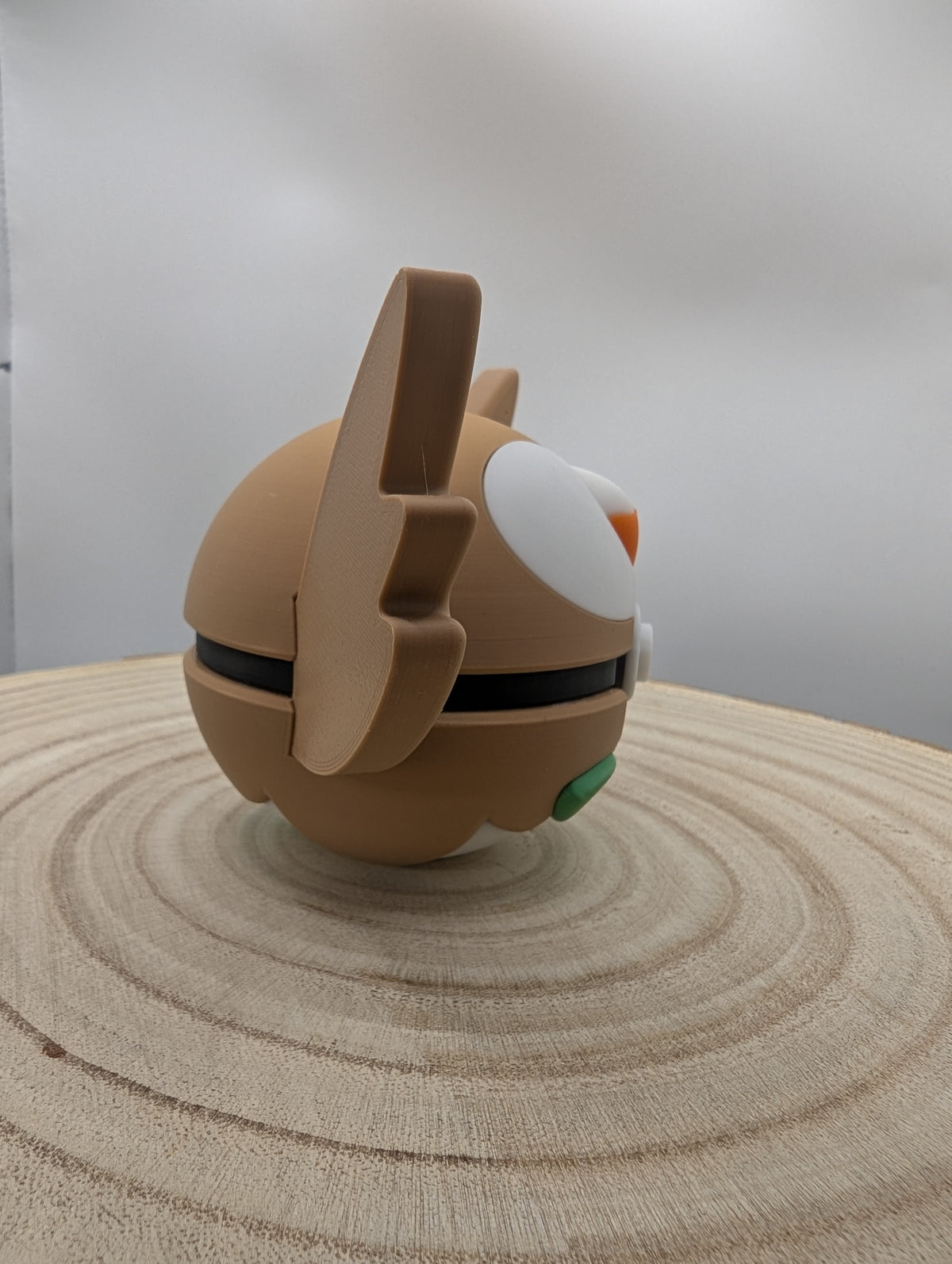 Rowlet Pokéball Display Model – 3D Printed Collectible Figure