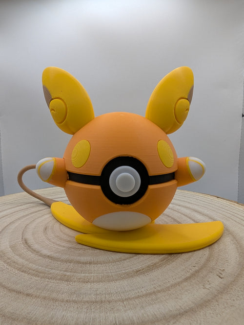 Alolan Raichu Pokéball Display Model – 3D Printed Collectible Figure