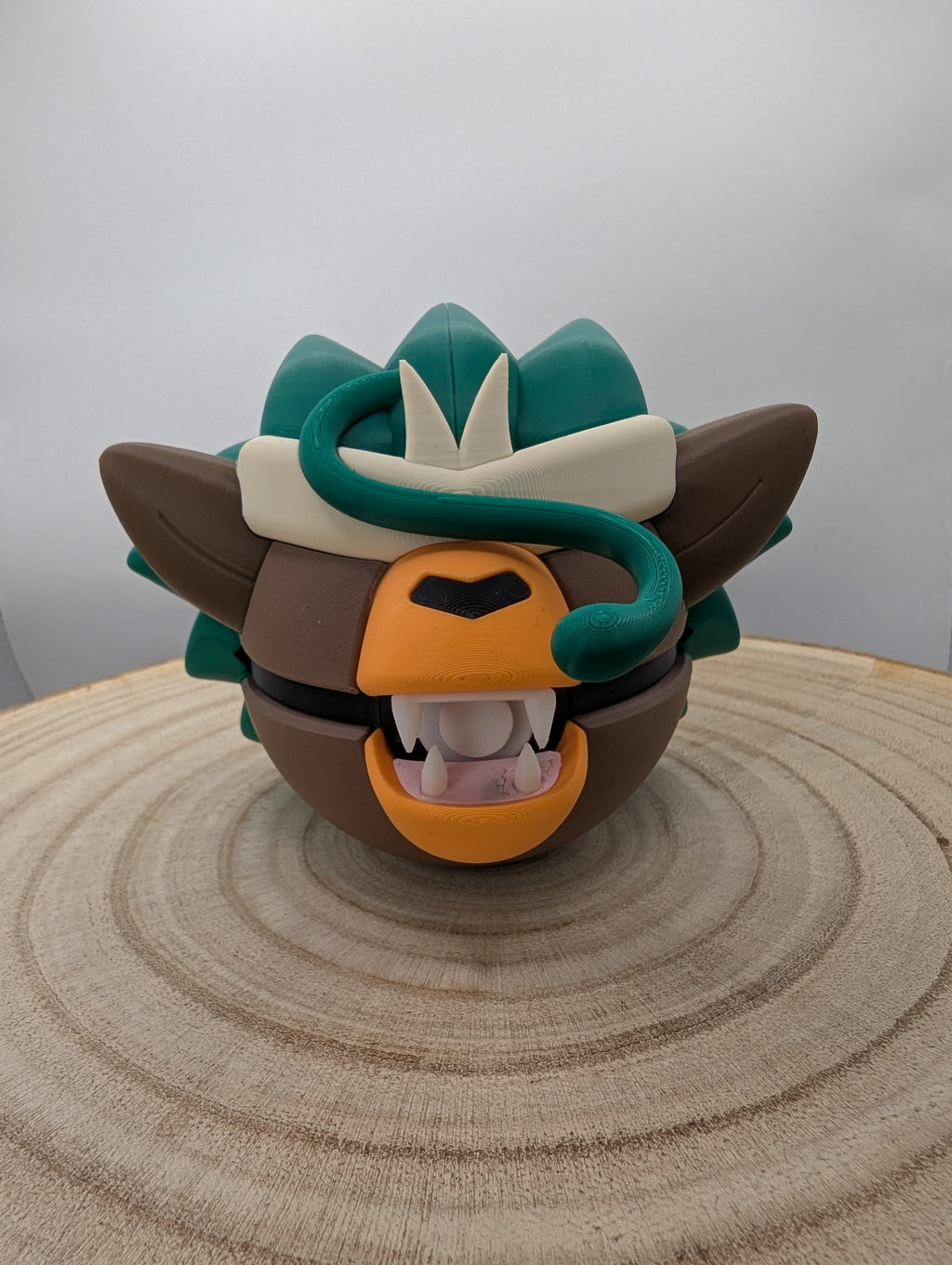 Rillaboom Pokéball Display Model – 3D Printed Collectible Figure