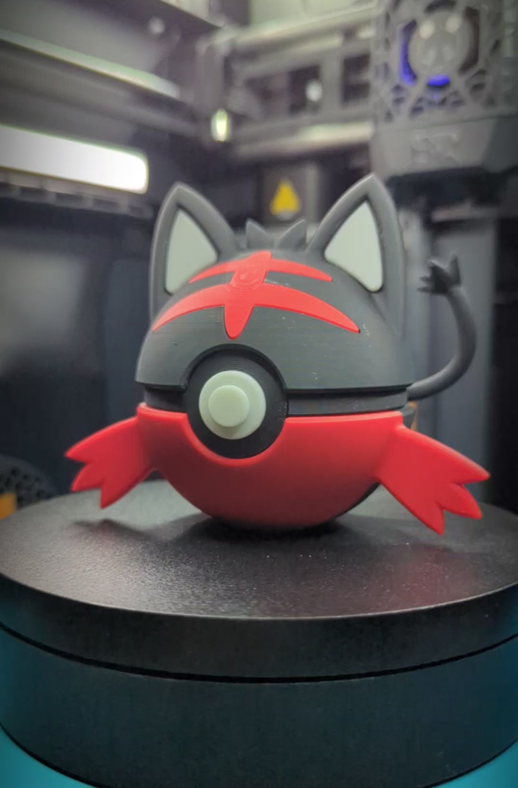 Litten Pokéball Display Model – 3D Printed Collectible Figure
