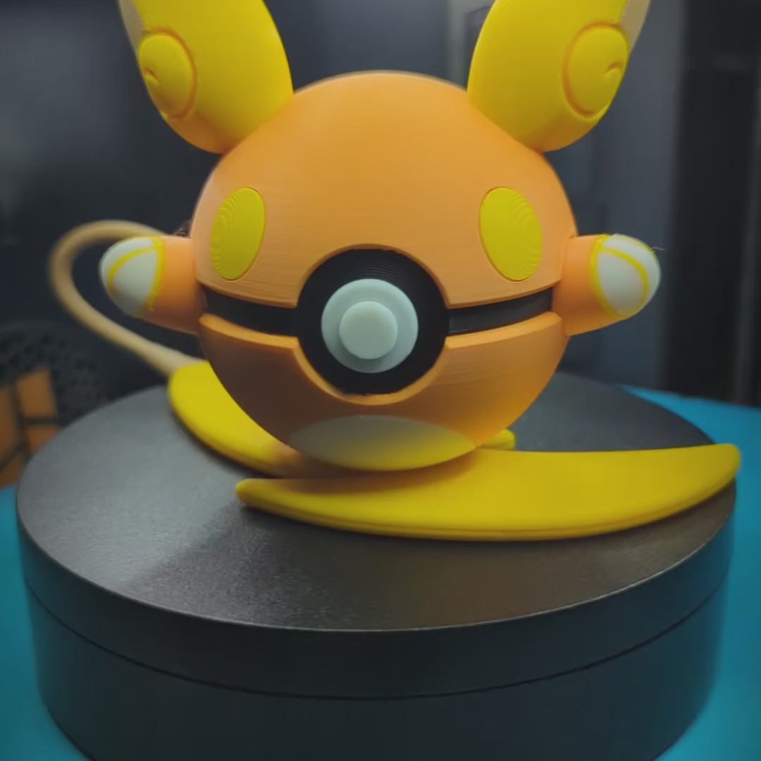 Alolan Raichu Pokéball Display Model – 3D Printed Collectible Figure