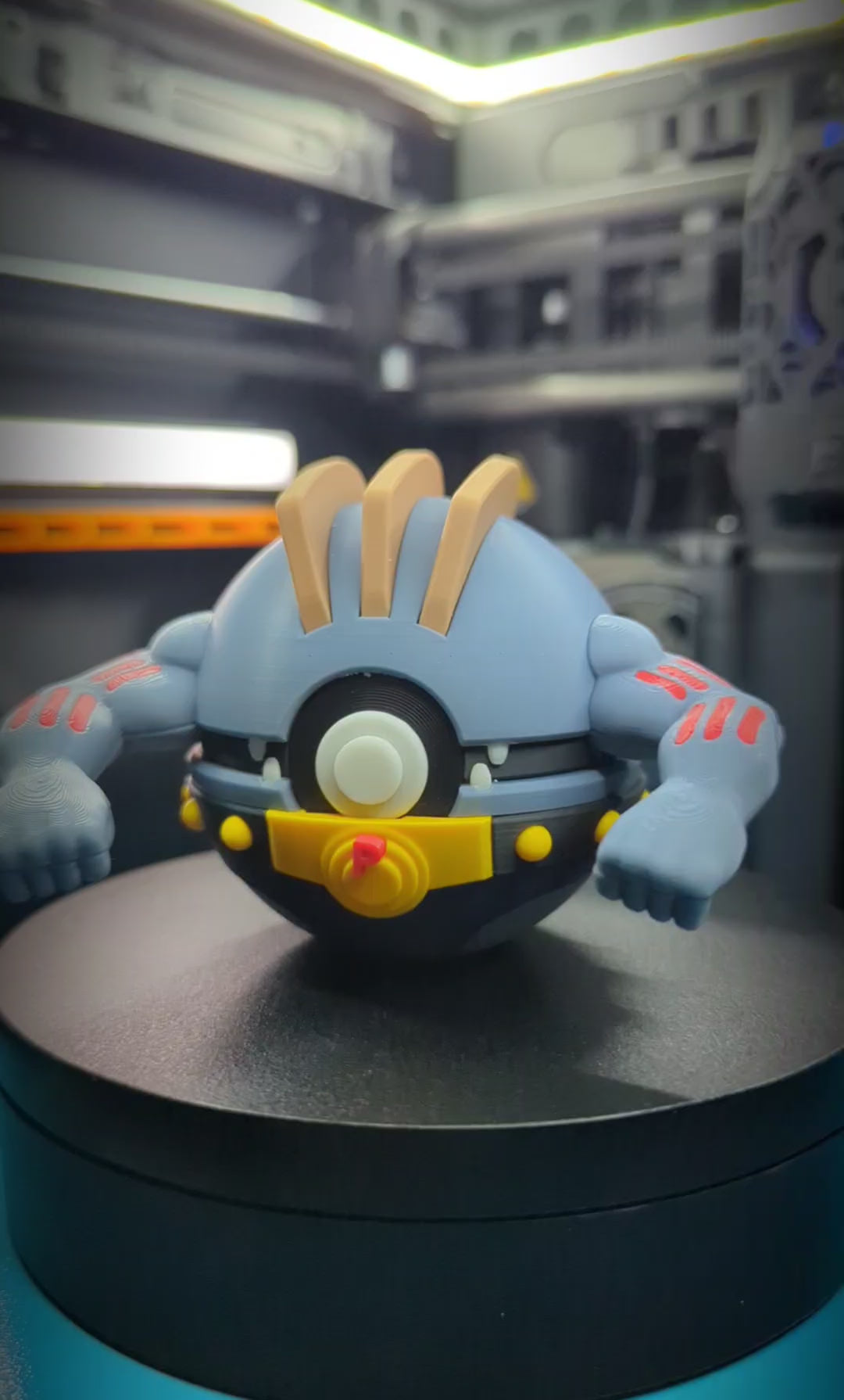 Machoke Pokéball Display Model – 3D Printed Collectible Figure