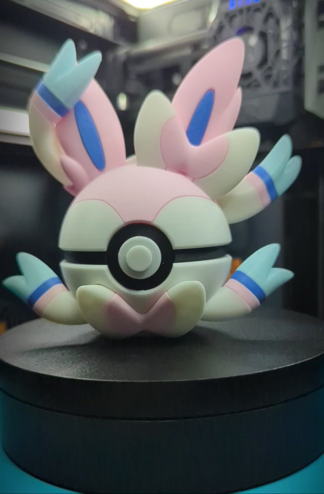 Sylveon Pokéball Display Model – 3D Printed Collectible Figure