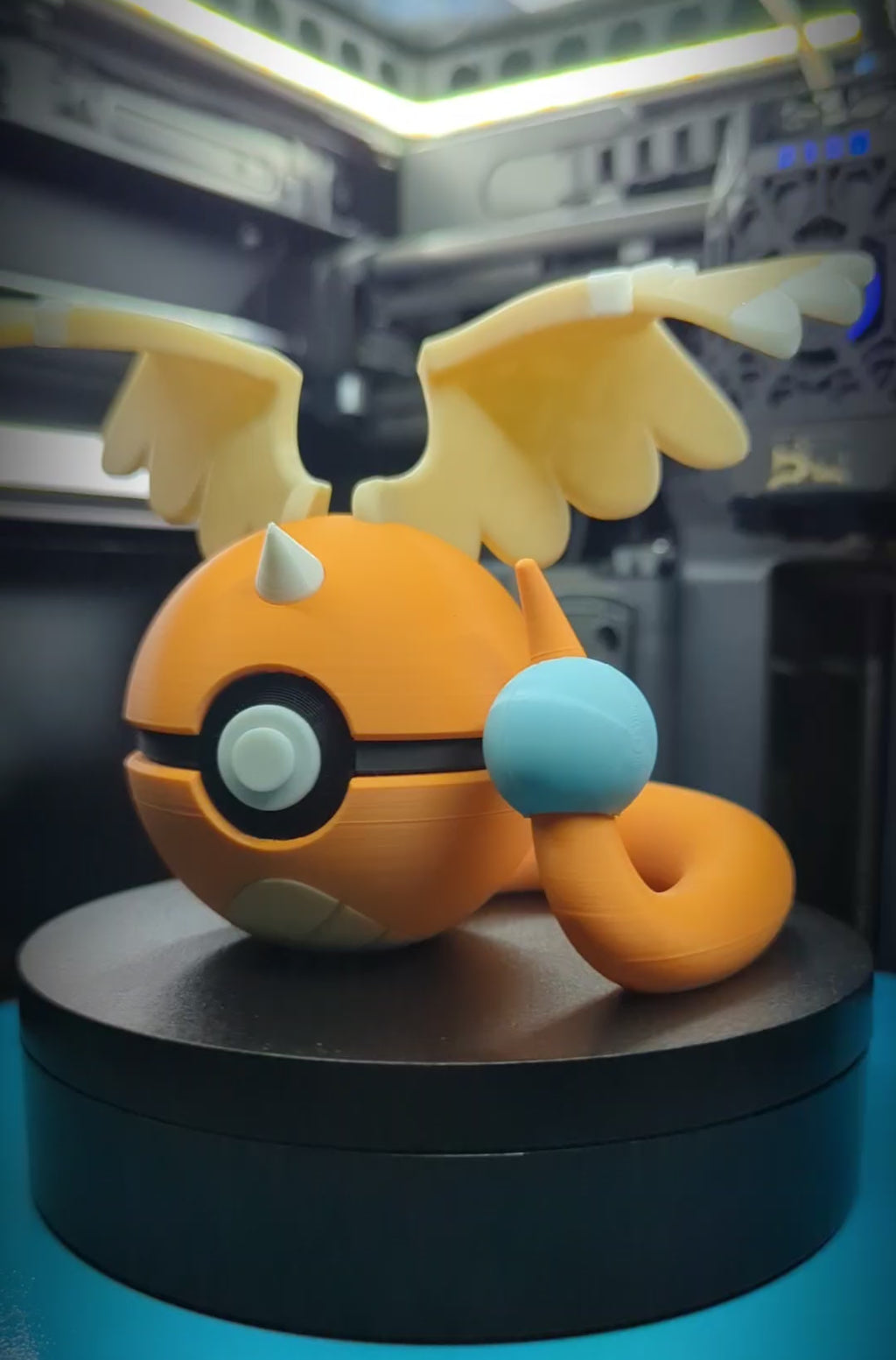 MEGA Dragonite Pokéball Display Model – 3D Printed Collectible Figure