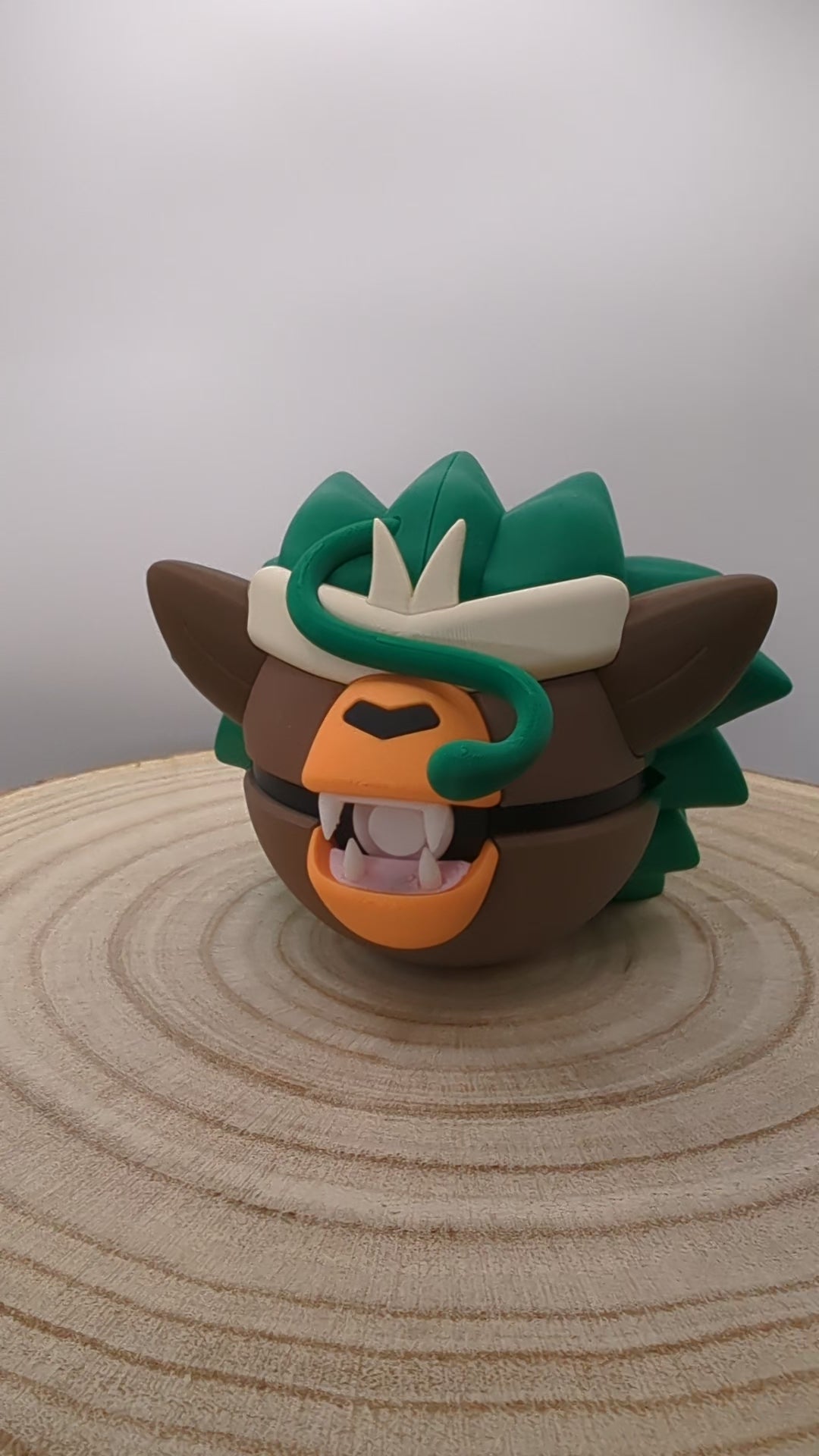 Rillaboom Pokéball Display Model – 3D Printed Collectible Figure